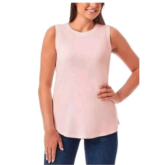 Member's Mark Tops - Members Mark Womens Sz XL Pink Relaxed Fit Curved Hem Essential Tank Top 8219